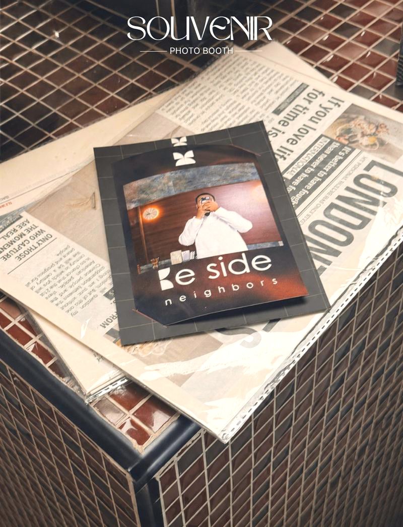 Branded print for The Side restaurant on a table