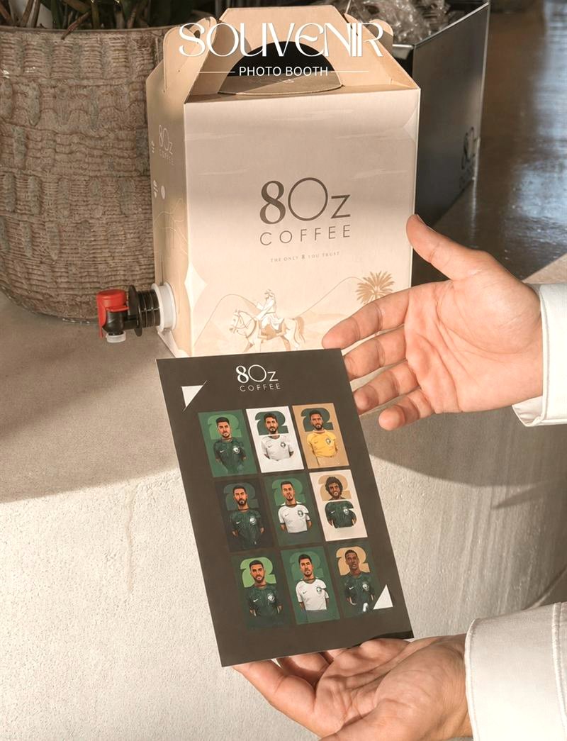 80z Coffee branded box and photo grid print